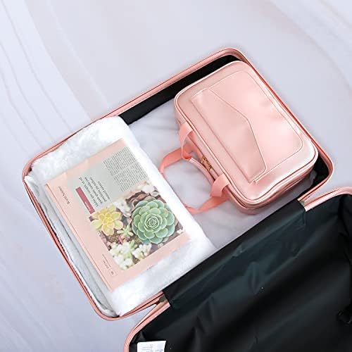 Dördüncüsü Kadınlar için makyaj çantası, Asılı Seyahat makyaj çantası, Fırça Tutucu ve file çanta ve Elastik Bant