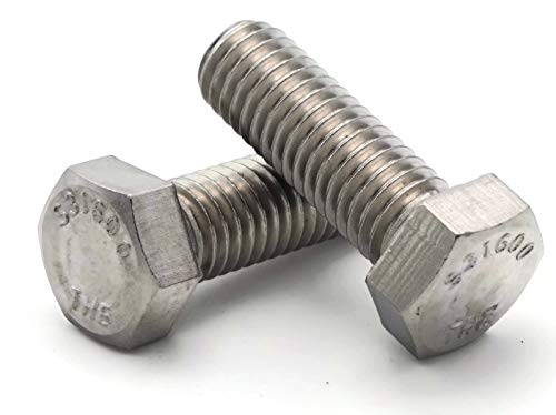 Altıgen Başlı Vidalar 316 Paslanmaz Çelik-1/2-20 x 7/8 Tam Dişli Adet-1.000