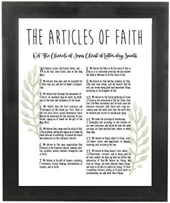 LDS Kitabevi Çerçeveli Defne İnanç Yazıları-Eğimli Siyah (11x14, Kanvas)