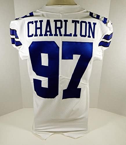 2018 Dallas Cowboys Taco Charlton 97 Oyunu Verilen Beyaz Jersey DP09303-İmzasız NFL Oyunu Kullanılan Formalar