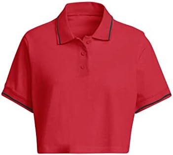 LASLULU Bayan Golf polo gömlekler Kırpma Üstleri Kısa Kollu Spor Gömlek Hızlı Kuru Kırpılmış Egzersiz Tenis Üstleri