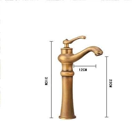LJGWJD musluklar, avrupa tarzı banyo muslukları soğuk ısı havzası musluk musluklar Retro tüm bronz musluk sıcak ve