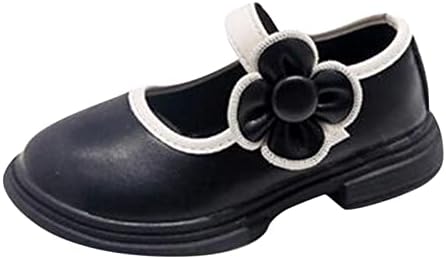 İlkbahar ve Yaz Kızlar Rahat Çocuklar Rahat Deri Prenses Ayakkabı Toka Elbise Ayakkabı Mahkemesi Sneaker (Siyah, 32.00)