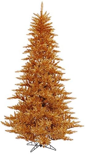 Vickerman 4.5 ' Bakır Yapay Noel Ağacı, Aydınlatılmamış Sahte Bakır Noel Ağacı-Mevsimsel Kapalı Ev Dekor
