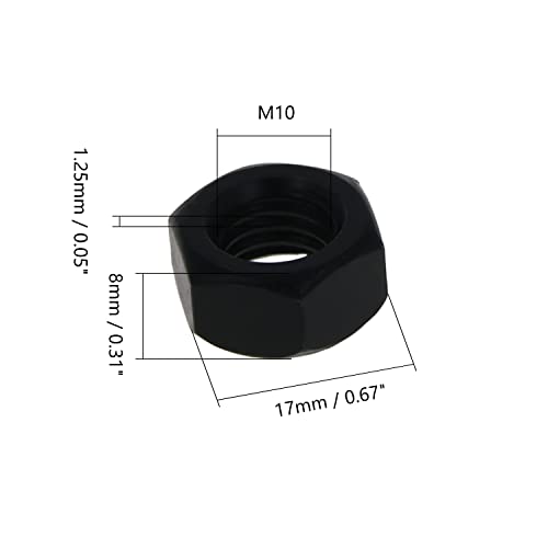 MroMax M10-1.5 mm altıgen somun, Karbon Çelik Metrik Kaba Dişli Altıgen Somun Bağlantı Elemanları Mekanik Ekipman,