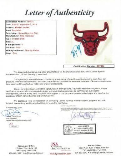 Michael Jordan imzalı imza Bulls 1998 Nike ısınma forması çekim gömlek JSA İmzalı NBA Formaları