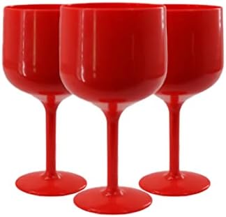 Cin Kokteyl Bardakları Kırmızı Premium Plastik (22oz) Kırılmaz Yeniden Kullanılabilir / Parti, Düğün, Seyahat, Havuz,