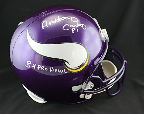 Anthony Carter İMZALI Vikings F / S Kask + 3 x Pro Bowl ITP PSA / DNA İMZALI-İmzalı NFL Kaskları