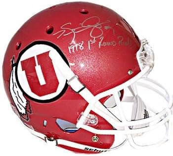 Kevin Dyson imzaladı Utah Utes Kırmızı TB Tam Boy Schutt Çoğaltma Kask 1 1998 1. Tur Seçim! - İmzalı Üniversite Kaskları
