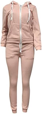 YUHAOTİN Bayan Paskalya Kıyafeti Artı Boyutu Kadın Kapşonlu Hoodie Fermuarlı Cebi Yüksek Bel Elastik Kordon Pantolon