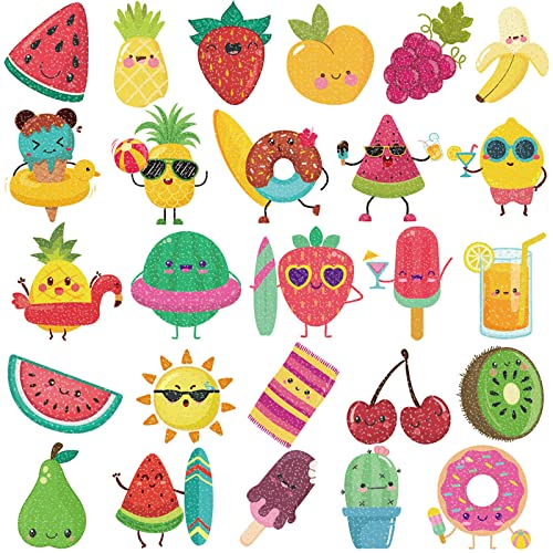 Ooopsıun Yaz Glitter Meyve Geçici Dövmeler Çocuklar için-110 Glitter Stilleri, Karpuz Çilek Ananas Dövmeler Sticker