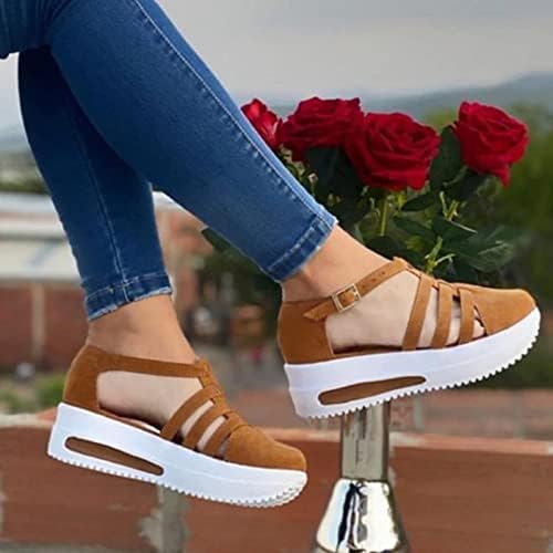 Katlanır Sandalet Kadın Şık Yaz 2023 Peep Toe platform sandaletler Ayakkabı Takozlar Ayak Bileği Toka Flip Flop Ortopedik