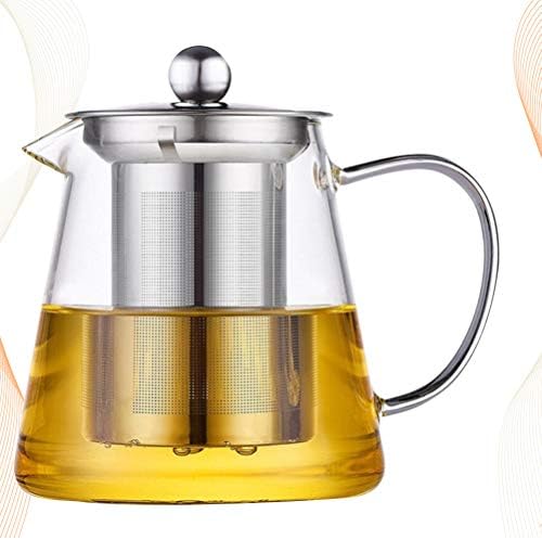 Luxshıny bardak takımı cam çaydanlık Demlik ile 550ml Şeffaf Cam çaydanlık Paslanmaz Çelik Süzgeç ile Gevşek Yaprak