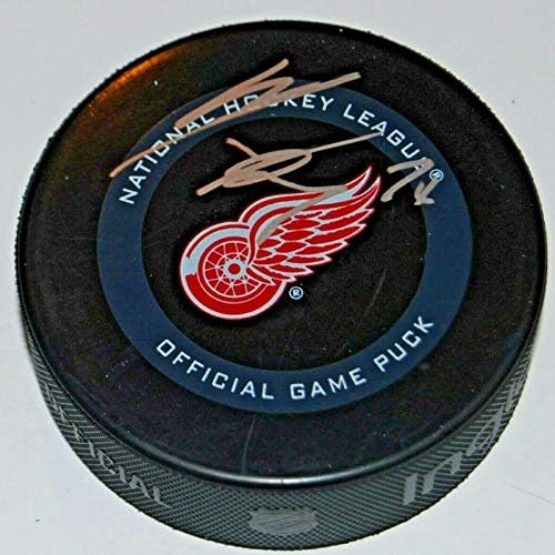 MADİSON BOWEY imzaladı (DETROİT RED WİNGS) NHL Resmi Oyun hokeyi diski W/COA İmzalı NHL Diskleri