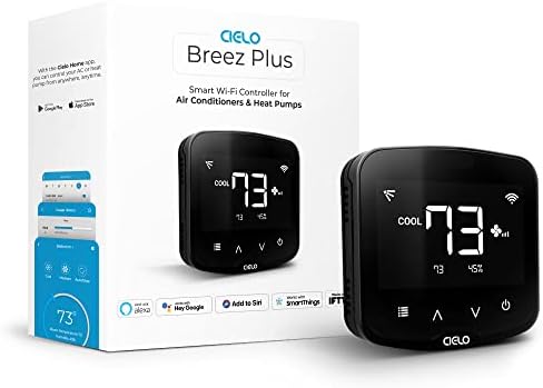 Cielo Breez Plus Akıllı Klima Kontrolörü / Mini Split, Pencere ve Taşınabilir AC'LER için Akıllı Termostat / Alexa,