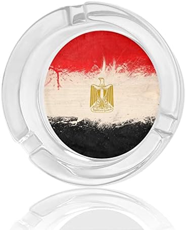 Mısır Bayrağı Cam Küllük Sigara Yuvarlak kül tablaları Ev Ofis ve Restoranlar için