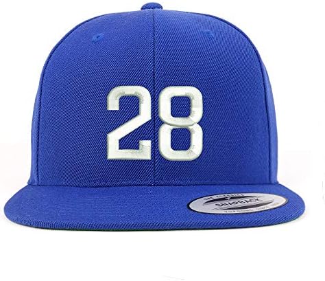 Trendy Giyim Mağazası Numarası 28 İşlemeli Snapback Flatbill Beyzbol Şapkası