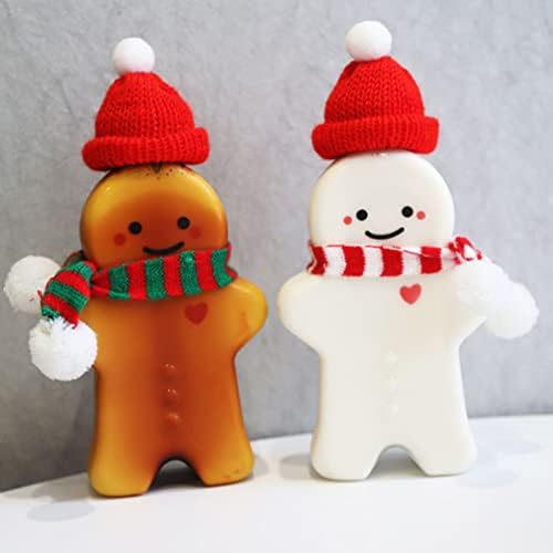 Zerodeko 20 pcs Noel Mini Örgü Şapka Mini Eşarp Minyatür Santa Şapka Eşarp Fincan Şişeleri Kapak Küçük Noel Baba Kap