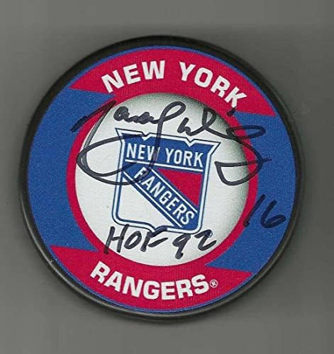 Marcel Dionne İmzalı ve Yazılı New York Rangers Hatıra Diski-İmzalı NHL Diskleri