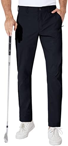 PULI Erkek Streç Golf Pantolon Hafif Slim Fit Hızlı Kuru Rahat Konik Çalışma Yürüyüş Bisiklet Seyahat Cepler ile
