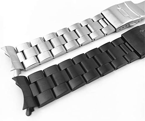 Katı Kavisli Son 22mm 20mm Paslanmaz Çelik saat kayışı Mat Metal Kayış Yedek Watchband Bilezik Kadın Erkek Çift Güvenlik