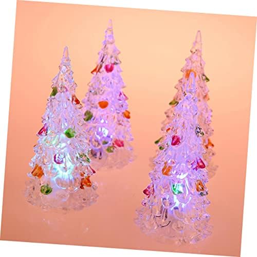 Homoyoyo 10 pcs Kristal Noel Ağacı Noel Masa Centerpiece Mini Tatil Ağacı Süslemeleri Noel Ağacı Prop Renkli Ağacı