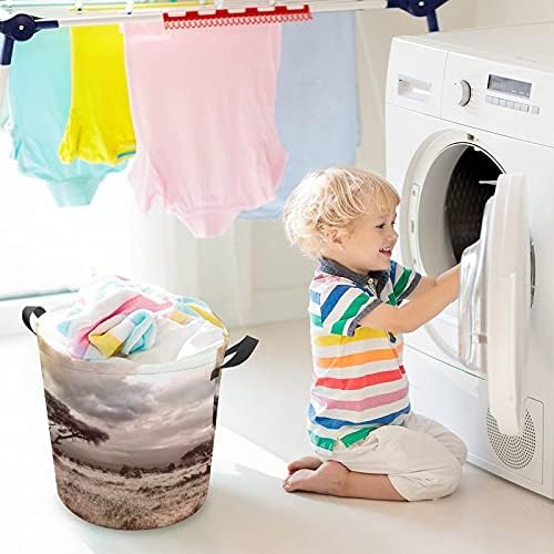 FoDuoDuo çamaşır sepeti Savannah Afrika çamaşır sepeti Kolları İle Katlanabilir Sepet Kirli giysi saklama Çantası