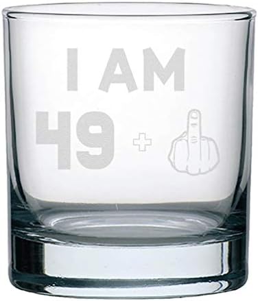 Veracco Ben 49 + 1 Orta Parmak viski bardağı FunnyGift İçmeyi Seven Biri İçin Bekarlığa Veda Partisi İyilik (Şeffaf,