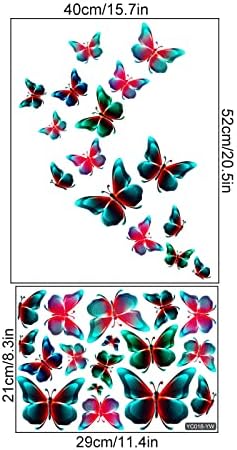 Parlayan Kelebek Süslemeleri Duvar Tavan Yatak Odası Çıkartmaları Çıkartmaları Parlak Renk Kelebek Çiçek Peri Floresan