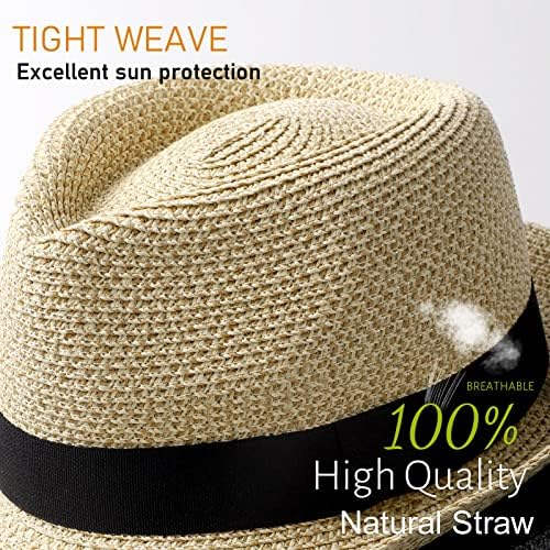 Bayan Kısa Ağız Saman güneş şapkası Fedora Fötr Şapka Panama Erkekler Roll Up Packable plaj şapkaları