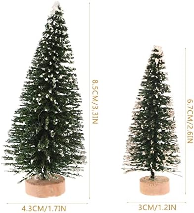 16 adet Yapay Mini Noel Ağaçları Model 2.61 / 3.31 Mini Sisal Kar Don Ağaçları Masaüstü Minyatür Çam Ağacı Sisal Buzlu