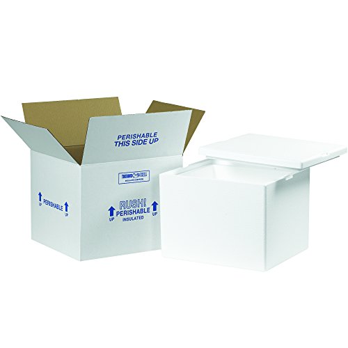 Köpük Nakliye Kitli Aviditi Yalıtımlı Karton, 12 x 10 x 9, Beyaz, Nakliye Sıcaklığına Duyarlı Ürünler için (1 Kit)