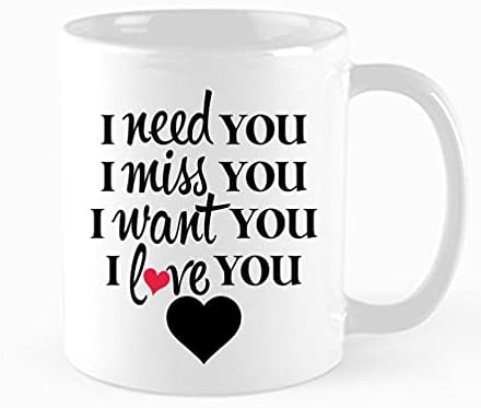 LTMOG Komik Kahve Kupa, Sana İhtiyacım Var, Seni Özledim, Seni istiyorum, Seni seviyorum Kupası, sevgililer Günü Hediyesi,