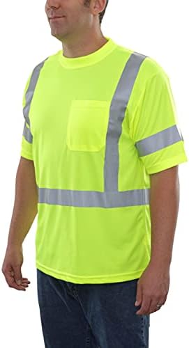 Yansıtıcı Giyim Hi Vis Kısa Kollu Güvenlik Cepli Gömlek - ANSI Sınıf 3 Uyumlu, 360 ° Yansıtıcı Kaplama - 3'lü Paket