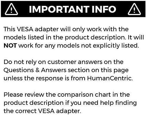 Acer Monitörler için HumanCentric VESA Montaj Adaptörü Braketi-Modellere Uyar G226HQL, G246HYL, G247HL, G277HL, G277HU,