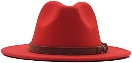 Klasik kadın Geniş Brim Disket Panama Şapka erkek Elbise Şapka Fedora Panama Şapka Leopar Kemer Toka ile