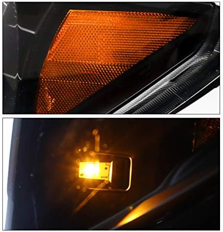 ZMAUTOPARTS LED Tüp Projektör Farlar Siyah w / 6.25 Mavi DRL ile Uyumlu 2007-13 Toyota Tundra / 2008-17 Sequoia