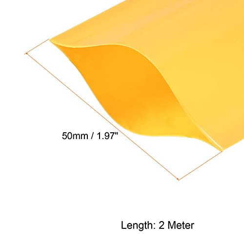 Rebower ısı borusu shrink ince PVC Pil sarma, [Elektrik 18650, DIY pil] - 50mm düz 2 M uzun/sarı / 1 Adet