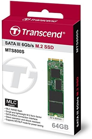 Aşmak 64 GB SATA III 6 gb/s MTS800S 80mm M. 2 SSD 800 S Katı Hal Sürücü TS64GMTS800S