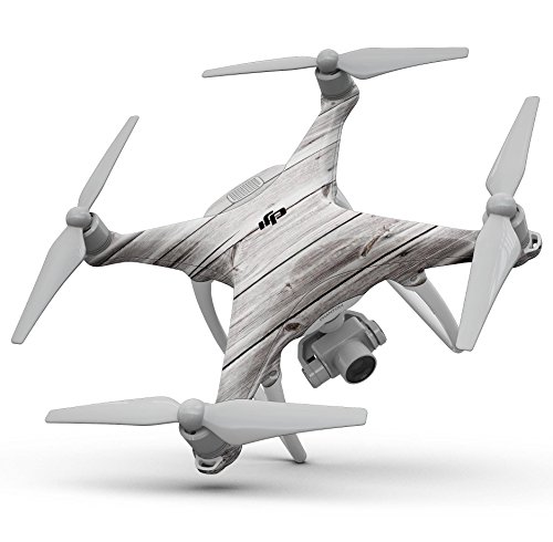Tasarım Skinz Tasarım Skinz Yaşlı Beyaz Ahşap Plakalar Tam Vücut Wrap çıkartma kaplama Kiti ile Uyumlu Drone DJI Phantom