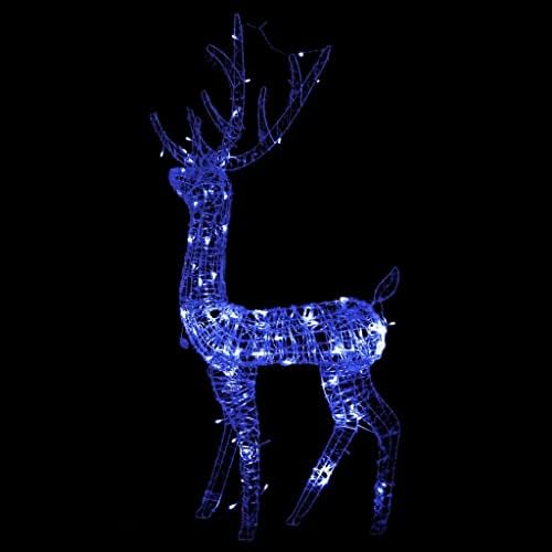 vidaXL Akrilik Ren Geyiği Noel Dekorasyonu 140 LED 50.4 Mavi