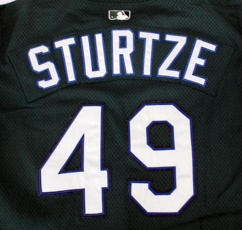 2001-02 Tampa Bay Şeytan ışınları Tanyon Sturtze 49 Oyun Kullanılmış Yeşil Forma BP ST 706 - Oyun Kullanılmış MLB