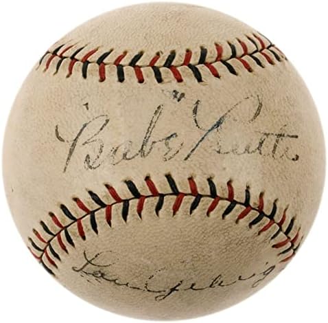 Muhteşem Stunner Ruth & Lou Gehrig Çift İmzalı 1927 Ulusal Beyzbol Ligi JSA İmzalı Beyzbol Topları