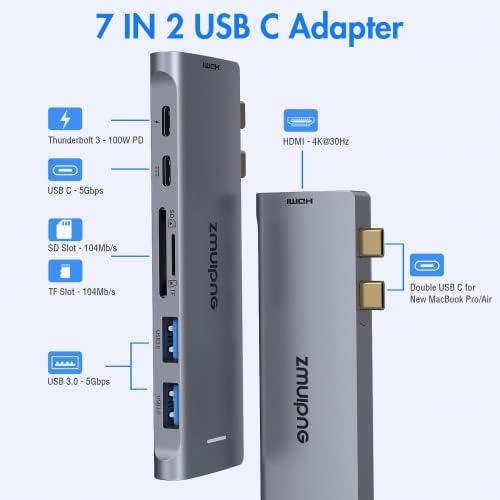 Paket-USB C Hub MacBook Pro Dongle 8 in 2 ve USB C Hub MacBook Pro Dongle 7 in 2