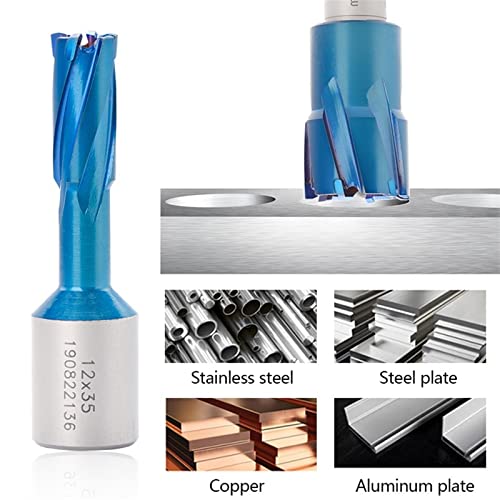 Halka şeklindeki Weldon Shank Manyetik İçi Boş Matkap Ucu Mavi Metal Karbür Delik Testere Kesici Matkap 1 Adet (Renk