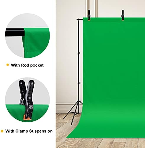 fotoğrafçılık için 10x20ft Yeşil Ekran Zemin, CPLIRIS Chromakey Büyük Yeşil Ekran Fotoğraf Çekimi için 3 Yaylı Kelepçeli