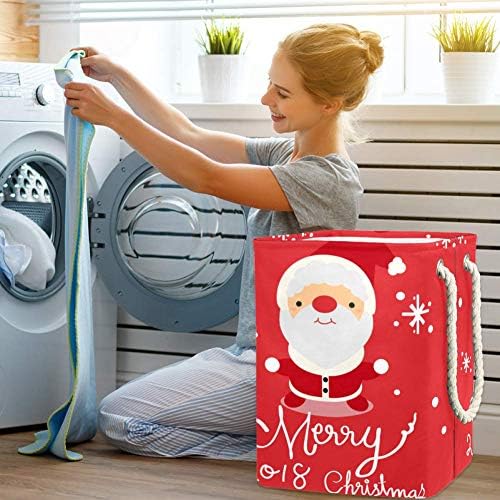 Inhomer Noel ve Mutlu Yeni Yıl Noel Baba 300D Oxford PVC Su Geçirmez Giysiler Sepet Büyük çamaşır sepeti Battaniye