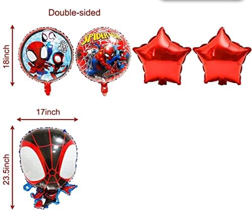 5 ADET Süper Kahraman Örümcek ve Onun İnanılmaz Arkadaşlar Doğum Günü Partisi Folyo Balonlar Çocuklar İçin Doğum Günü
