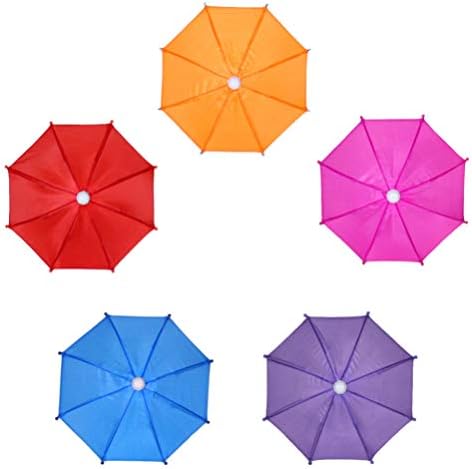 NUOBESTY 5 adet Mini Şemsiye Bahçe Dekorasyon Asılı Süsleme Dekoratif Sahne Çocuklar çocuk oyuncağı Düz Renk Rastgele