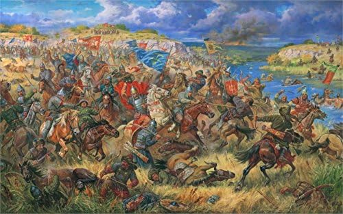 Yirmi üç 24X36 İnç tuval poster Boyama Prens Daniel Ostrog Savaşında Mavi Sular 1362 tuval üzerine yağlıboya